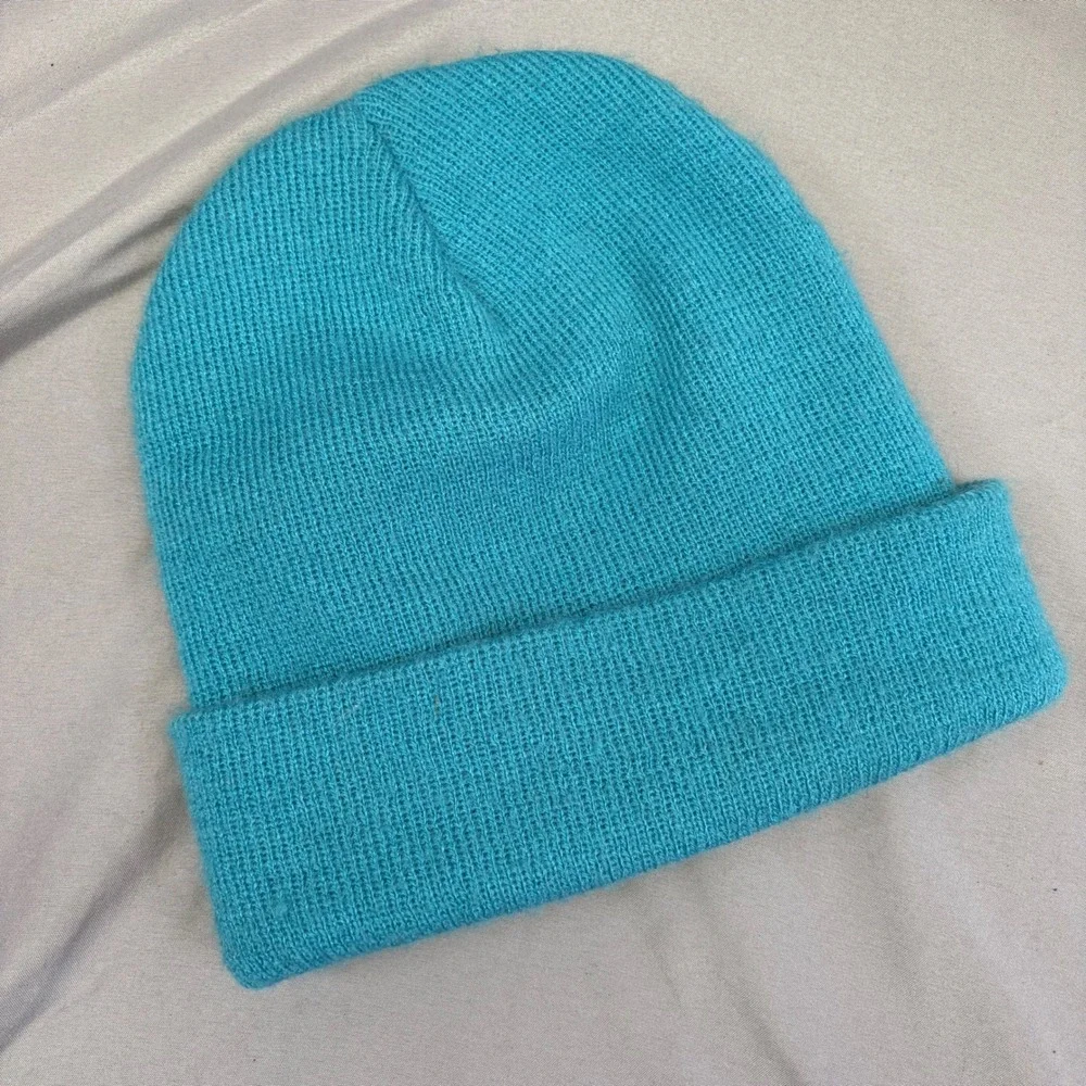 Carhartt Youth Acrylic Watch Hat Beanie Turquoise‎ Blue Rib Knit Logo Patch OSFM